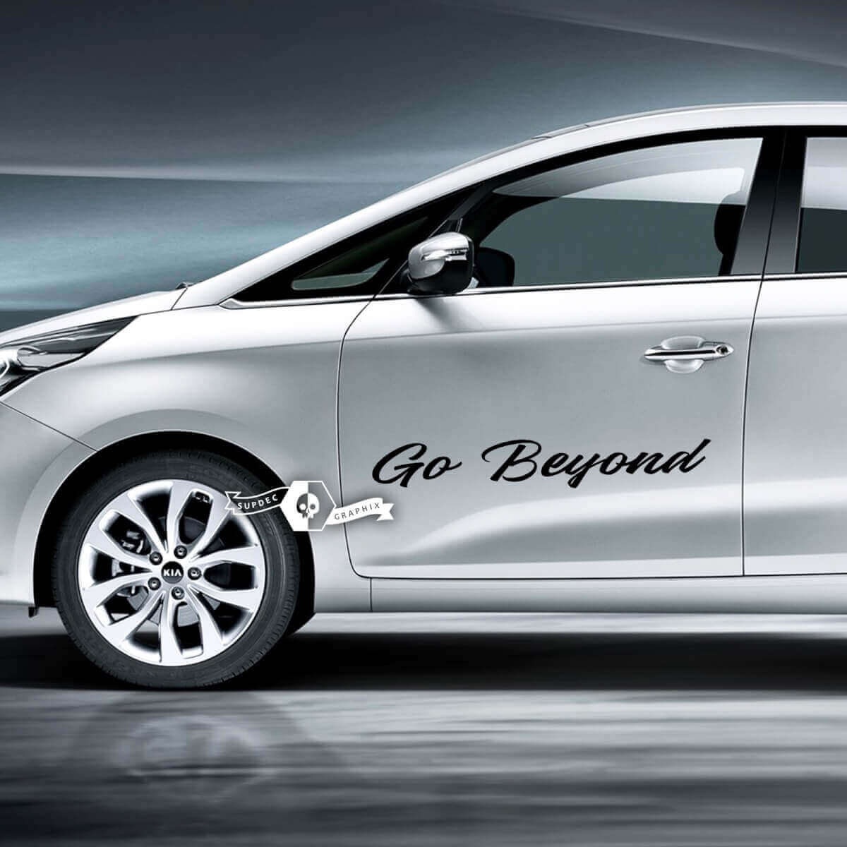 Paire de lettrage de portes Go Beyond Emblem Logo Autocollant en vinyle
