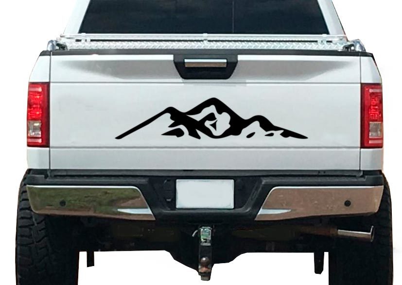 Autocollant graphique en vinyle avec motif forêt de montagne, compatible avec hayon, remorque, camping-car, camping-car
