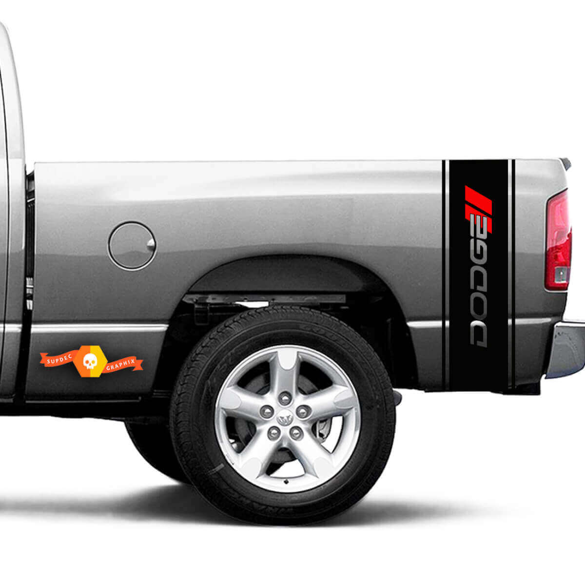 Kit d'autocollants vinyle bandes latérales arrière de marque pour Dodge Ram 1500-3500