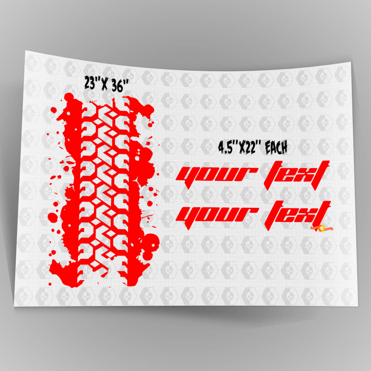 Kit d'autocollants vinyle lettrage graphique Trace de pneu pour capot Jeep Wrangler TJ LJ JK