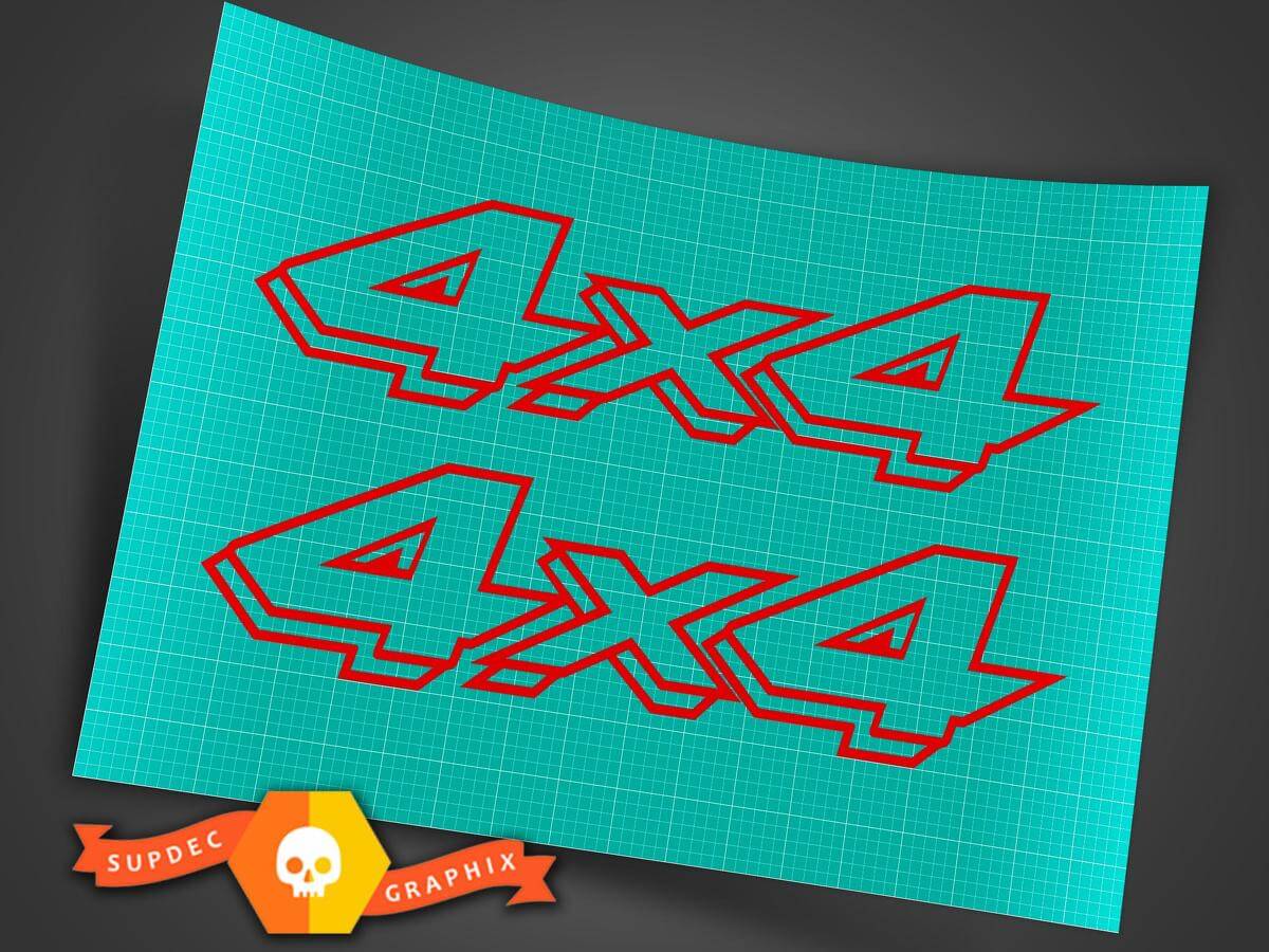 4X4 Outline Off Road Stickers Autocollant 4WD Camion Ford Chevy Dodge Toyota GMC Logo