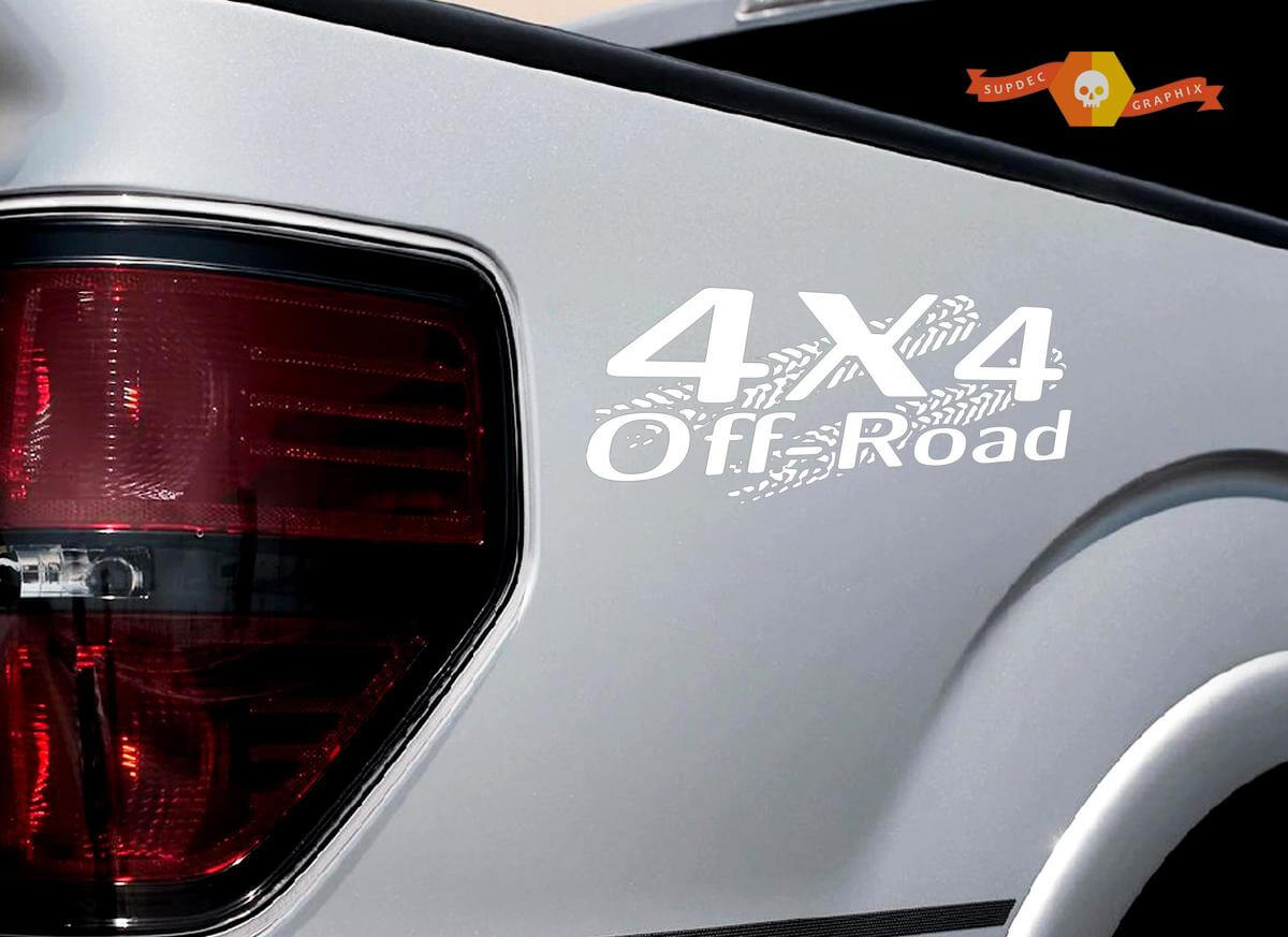 4x4 OFF ROAD pneu piste autocollant autocollant camion TRD Tacoma Jeep Dodge Chevy Musclecar Wht