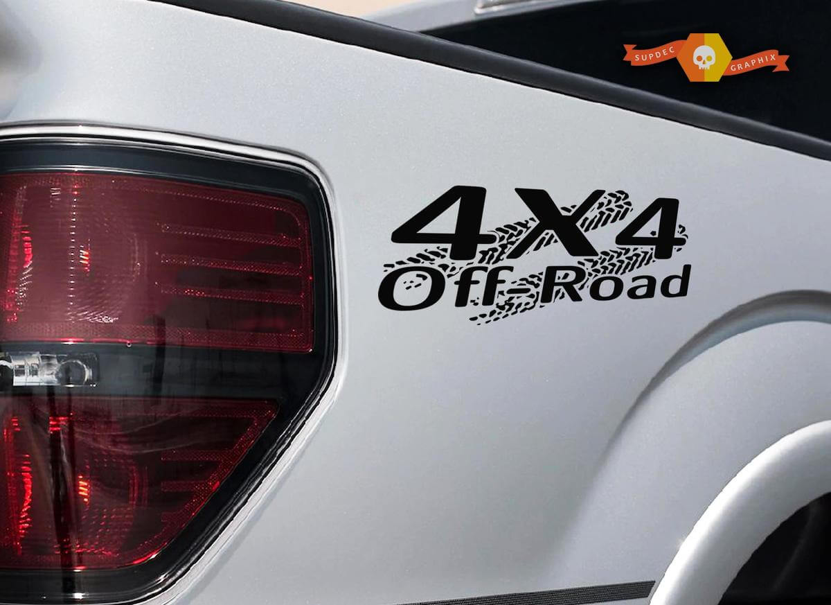 4x4 OFF ROAD pneu piste autocollant autocollant camion TRD Tacoma Jeep Dodge Chevy Ford Blk