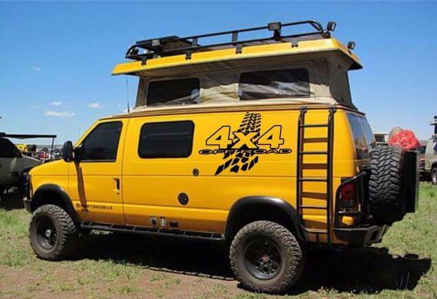 Kit d'autocollants latéraux en vinyle pour pistes de pneus tout-terrain 4x4 pour SUV, camion, fourgonnette, camping-car, remorque
