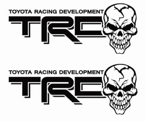 Toyota TRD Truck Off-Road Racing Tacoma Tundra Skull Pair Stickers Autocollant
