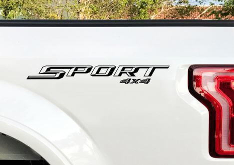 Autocollants Ford F150 Sport 4X4 Décalque de flanc de caisse 2015 2016 2 Autocollants Vinyle découpés 2