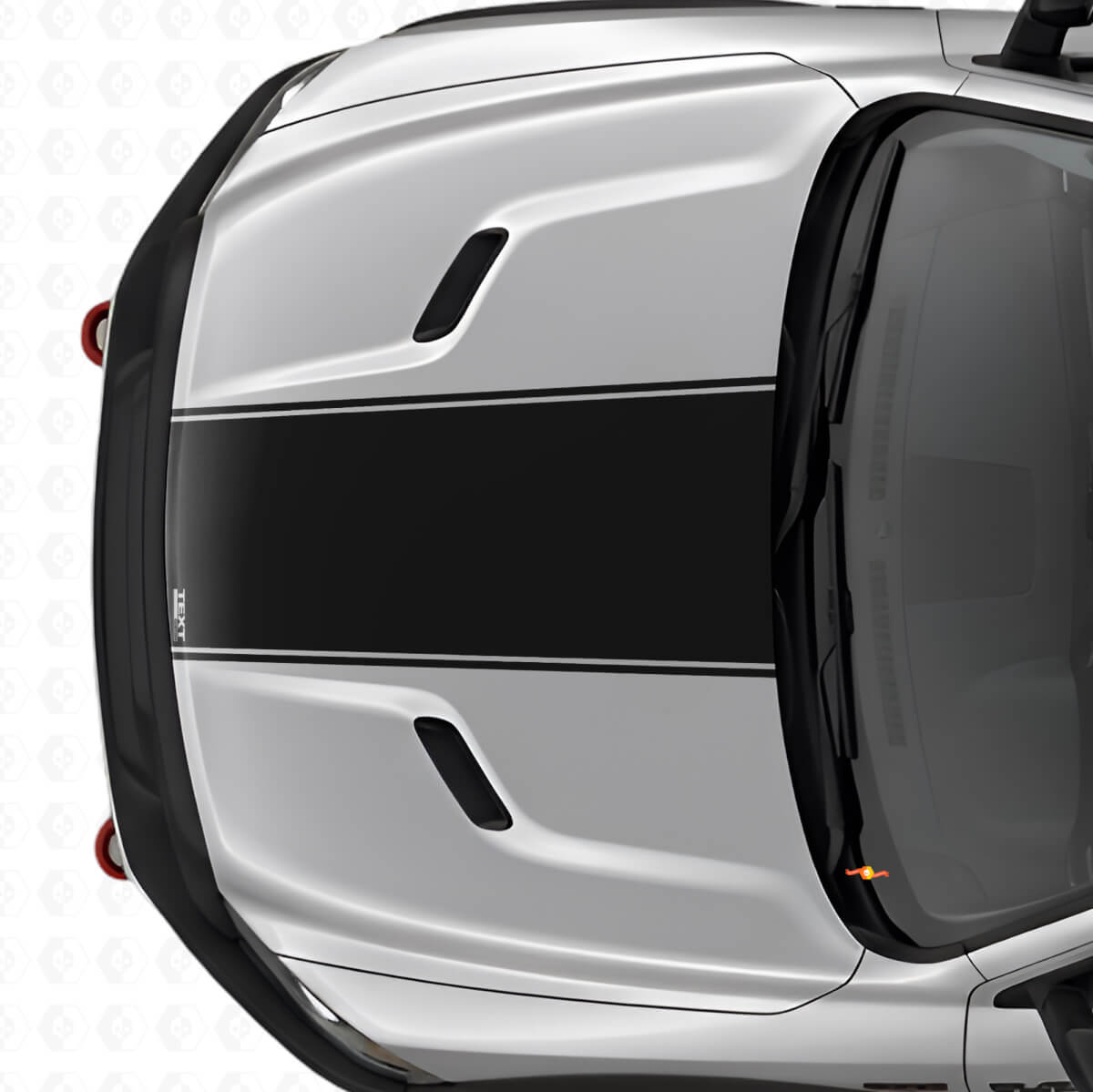 Bande Adhésive Vinyle Noire Personnalisée pour Capot Central Dodge Ram