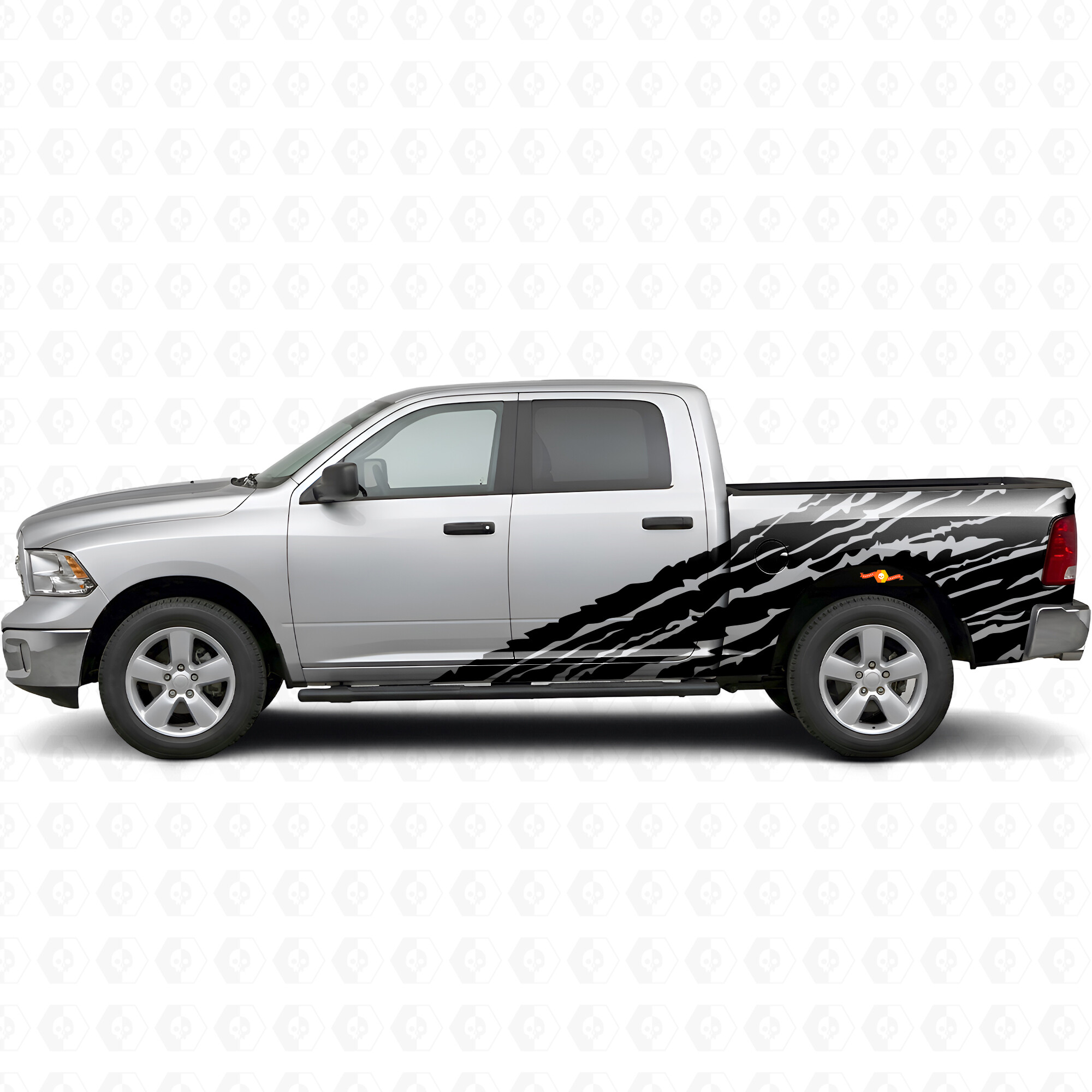 Autocollant Vinyle Latéral Style Vieilli pour Dodge Ram 2500