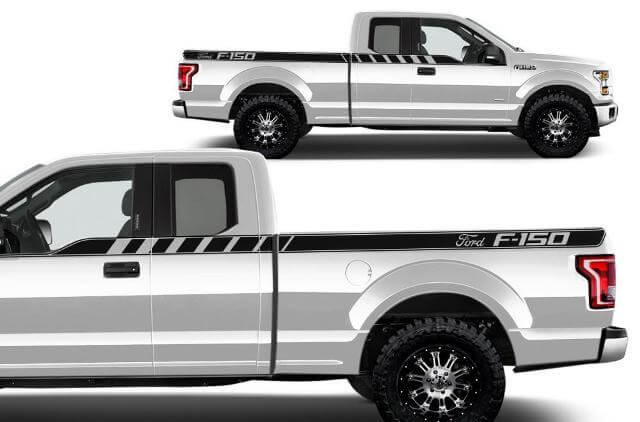 Kit de décalcomanies en vinyle bandes latérales supérieures arrière pour camion Musclecar 2015-2017