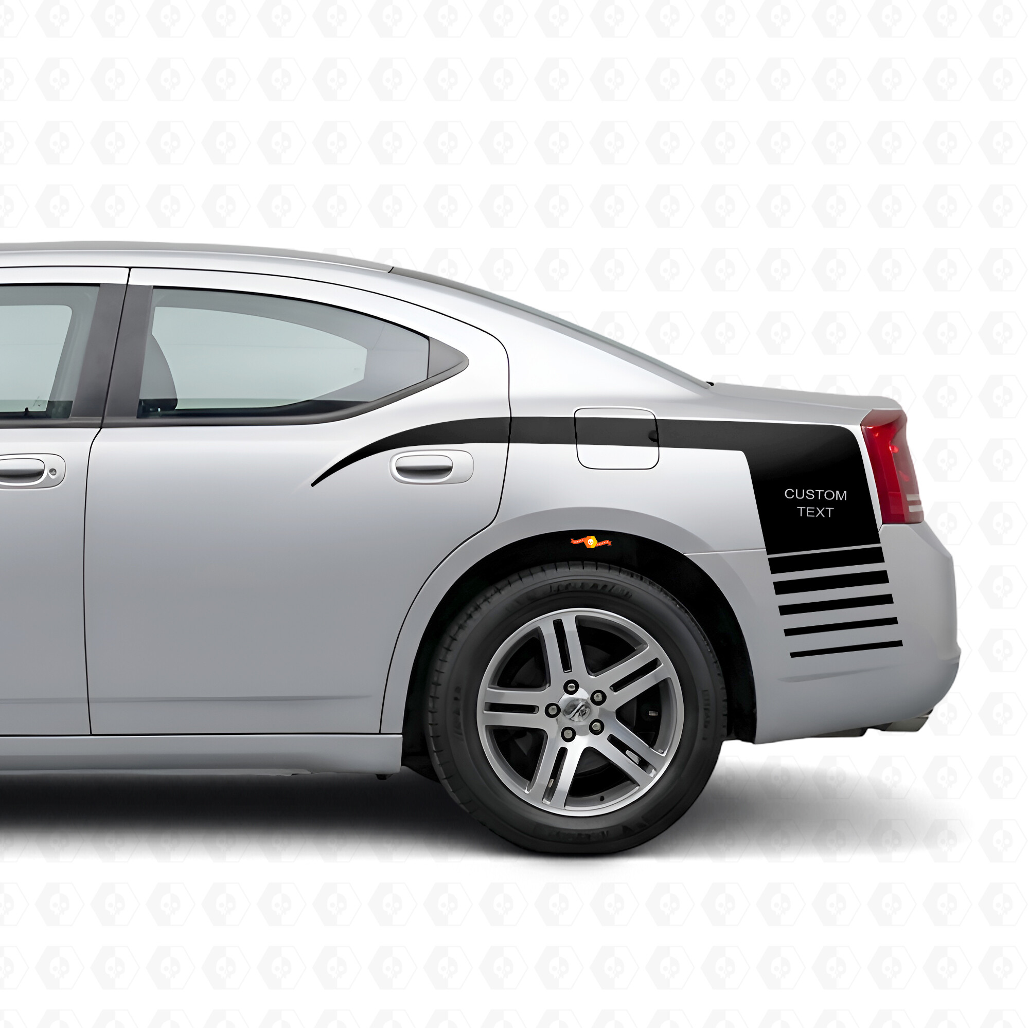 Adhésif vinyle latéral personnalisé style griffes stroboscopiques pour Dodge Charger 2006-2010