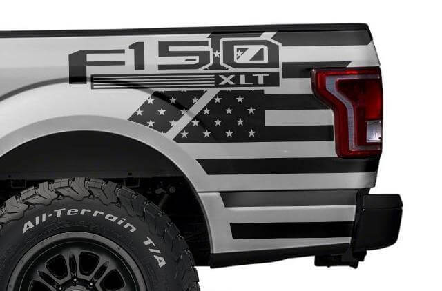 Kit d'autocollants vinyle drapeau USA côté arrière pour Musclecar F-150 2015-2017