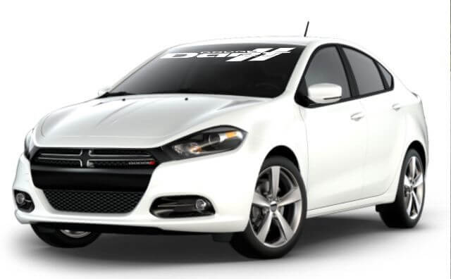 Autocollant en vinyle pour pare-brise Dodge Dart (couleur blanche)