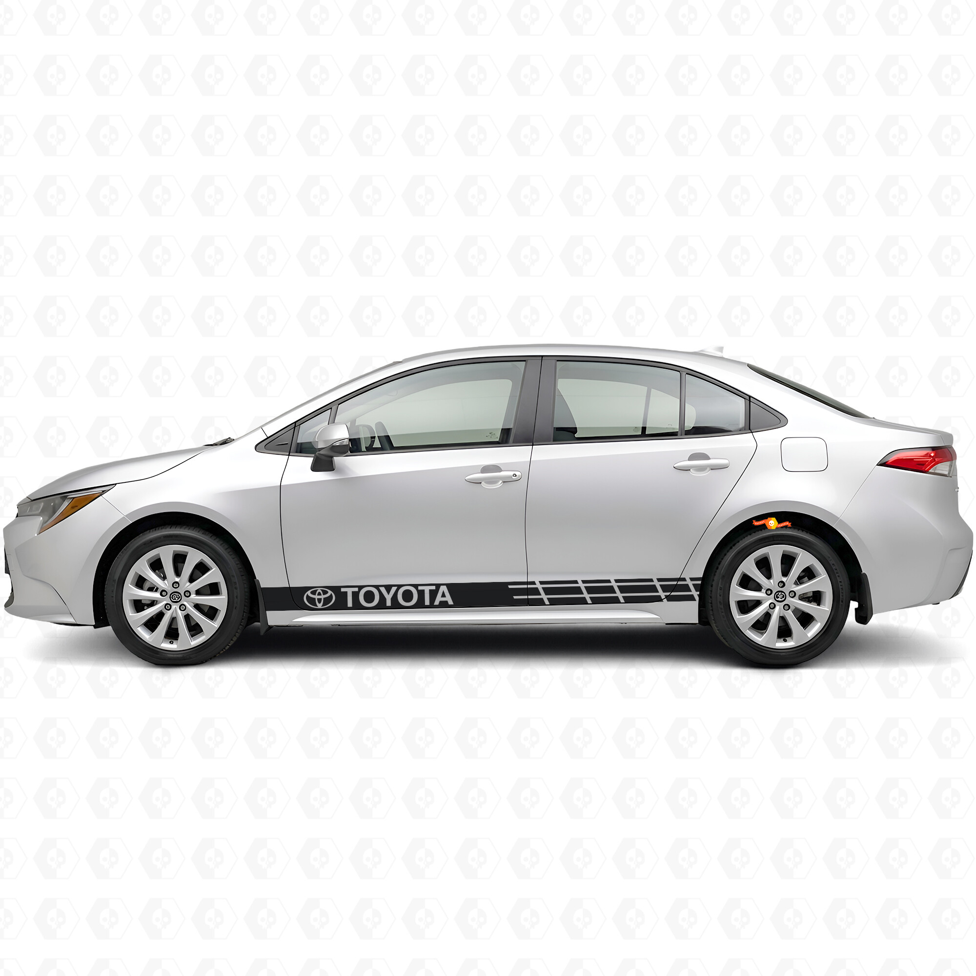 Autocollant bande latérale décorative à rayures avec logo Toyota pour Toyota Corolla