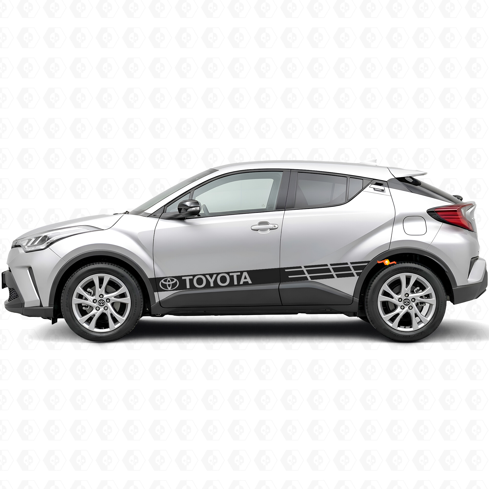 Autocollant adhésif latéral à bandes de course de marque pour Toyota C-HR