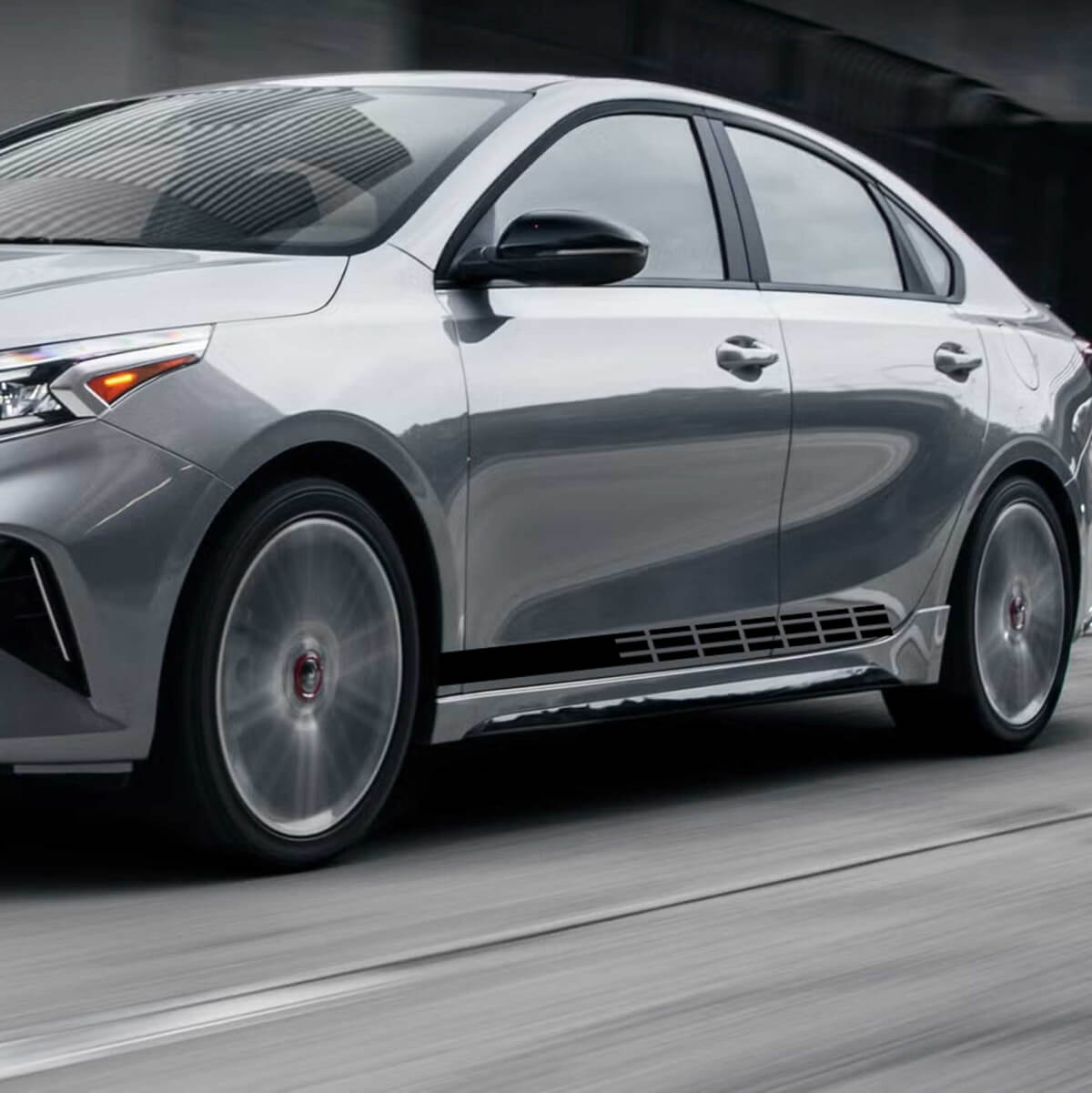 Autocollant en vinyle à rayures latérales de course adapté à Kia Forte 2
