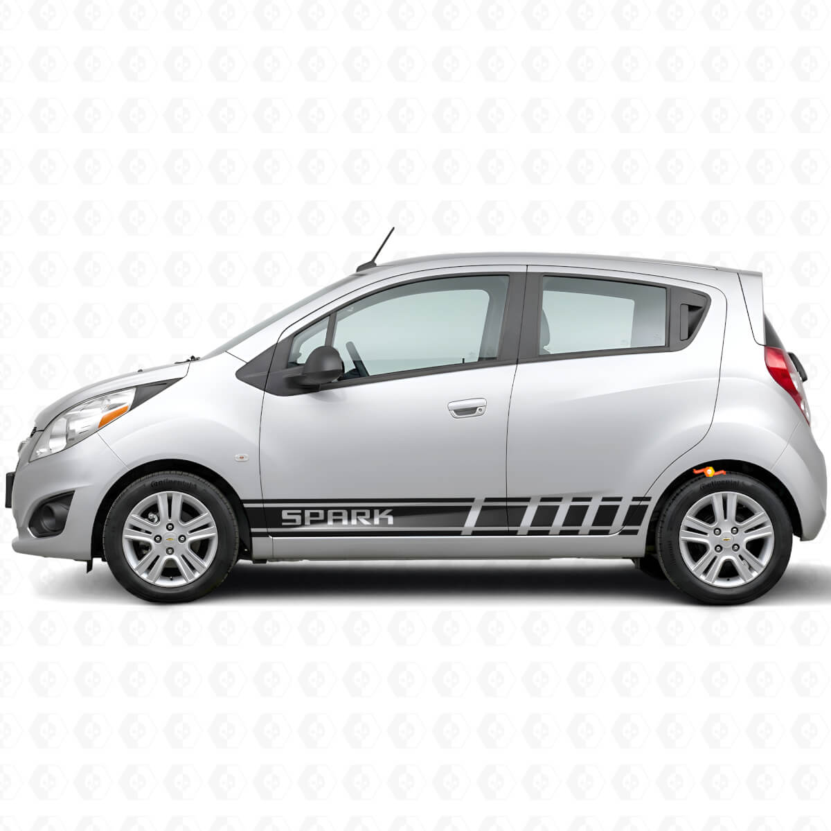 Autocollant vinyle latéral à bandes de marque pour Chevrolet Spark