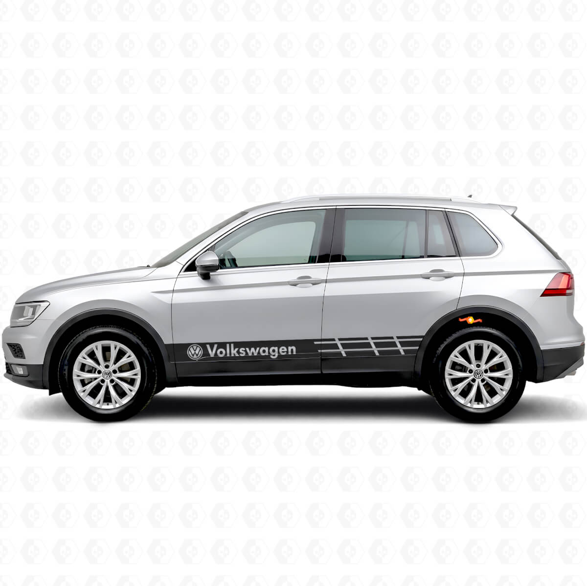 Autocollant vinyle bandes logo VW latéral pour Volkswagen Tiguan