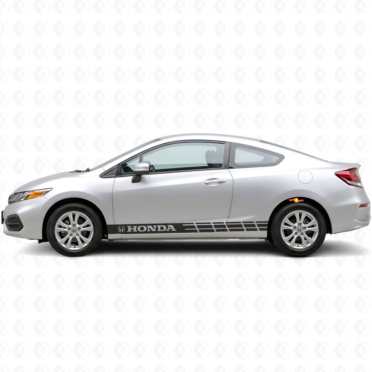 Autocollant vinyle latéral à bandes de marque pour Honda Civic Coupé