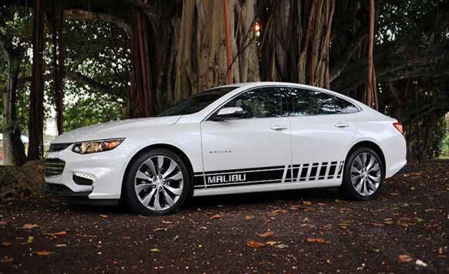 2X plusieurs couleurs graphique Chevrolet Malibu voiture symbole course vinyle autocollant autocollant