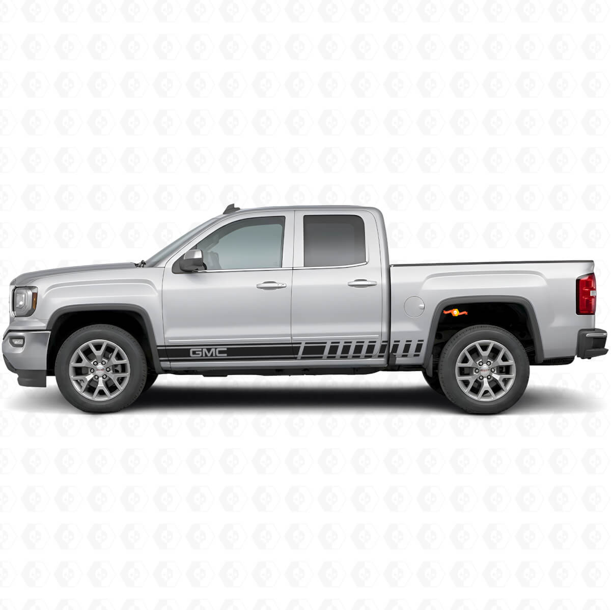 Autocollant vinyle latéral à bandes avec logo GMC pour GMC Sierra