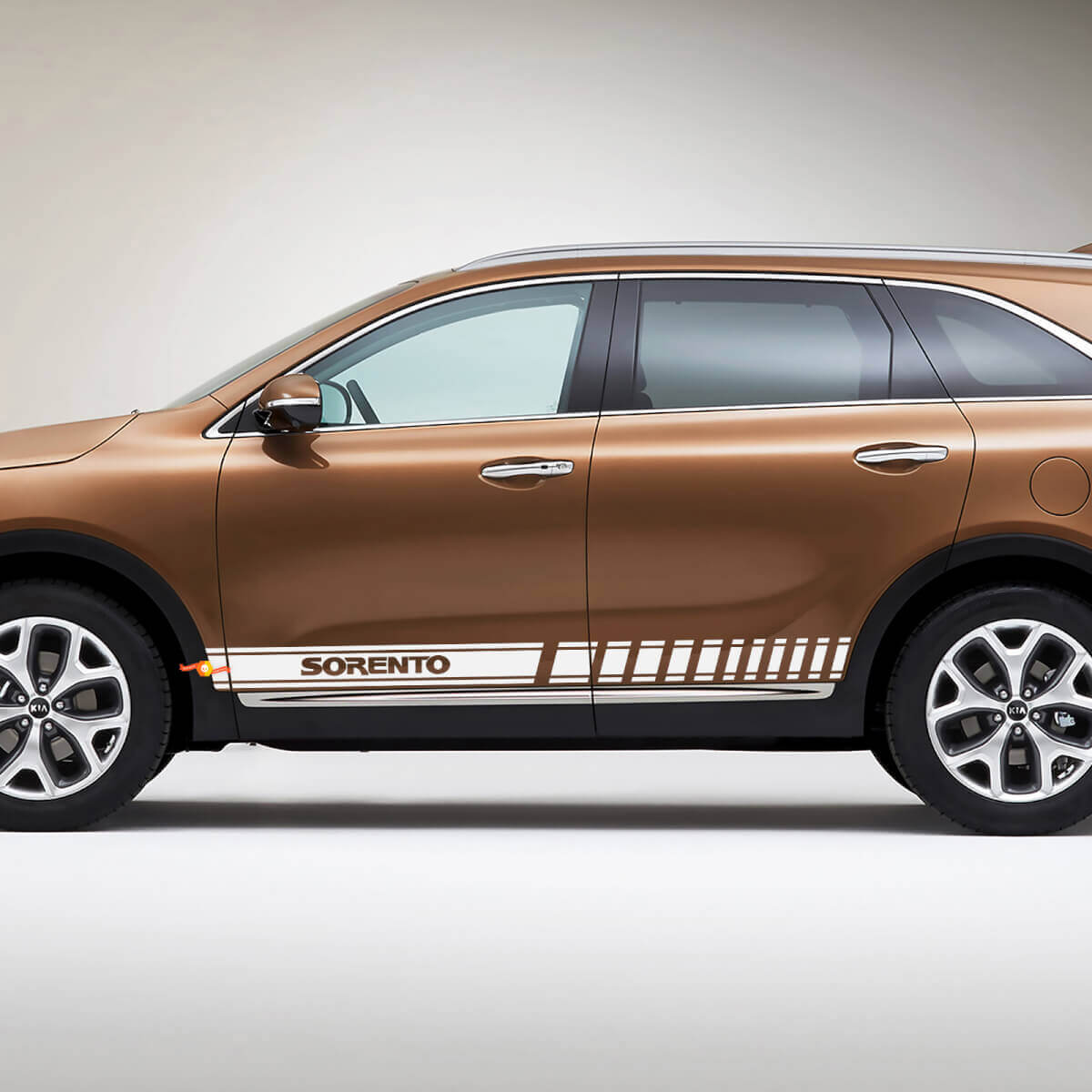 Autocollant en vinyle à rayures latérales de course adapté à Kia Sorento
