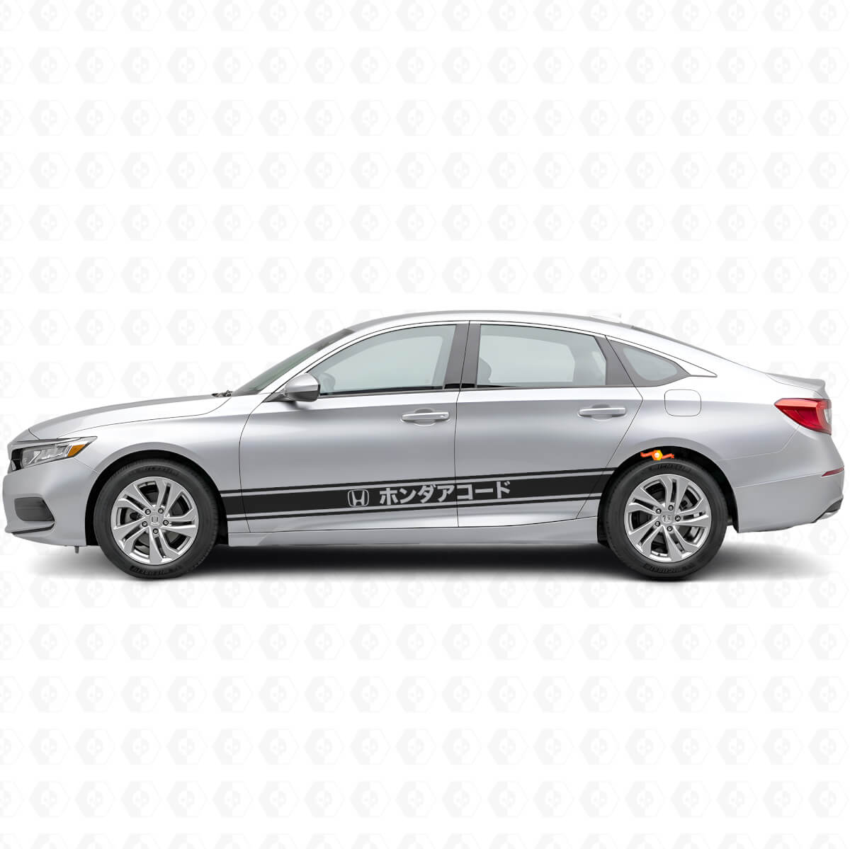 Autocollant vinyle latéral à bandes de course style japonais pour Honda Accord