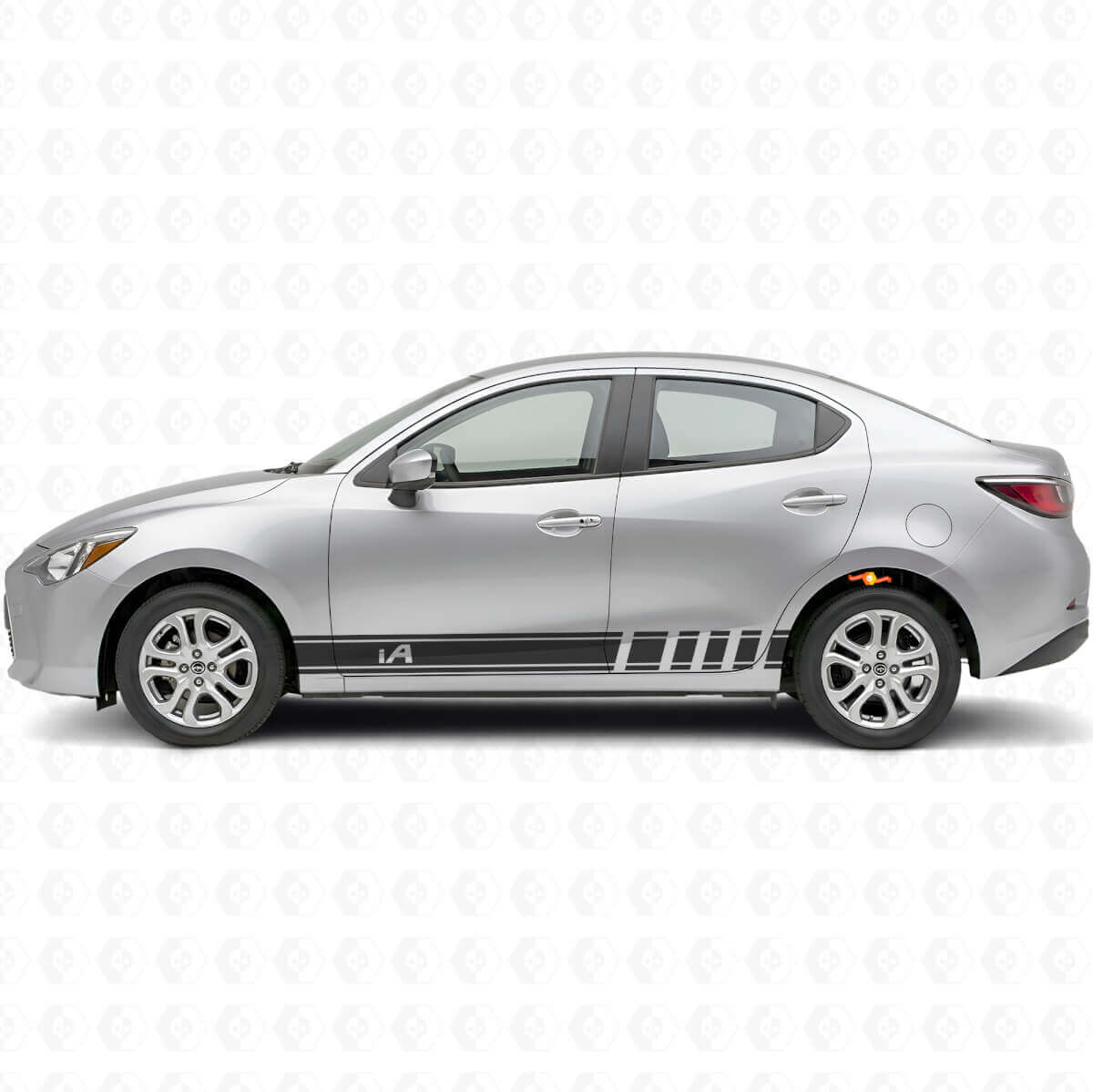 Kit d’autocollants vinyle bandes de course latérales iA pour Scion iA ou Toyota Yaris iA