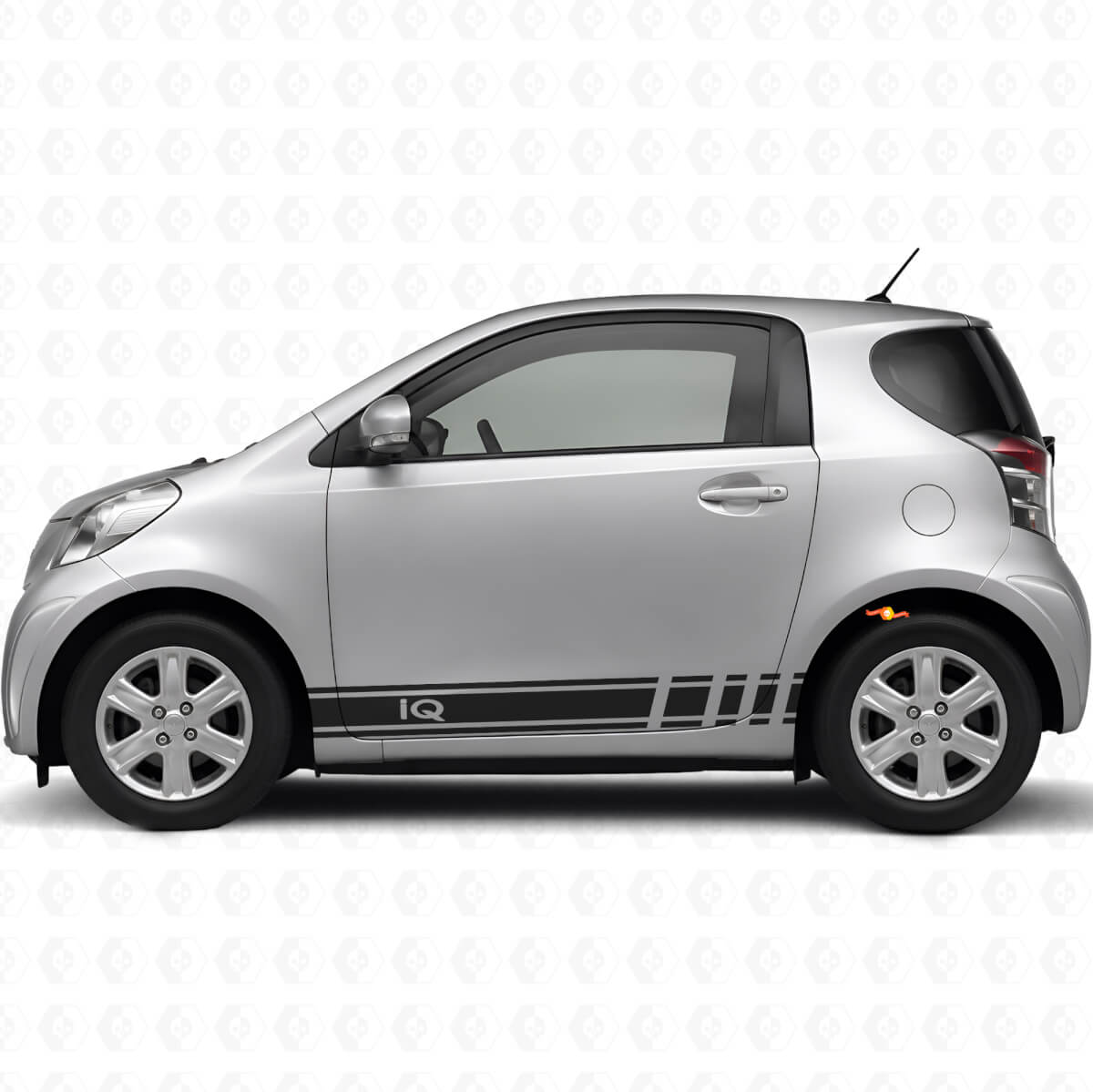 Kit de décalcomanies vinyle bandes latérales racing logo iQ pour Toyota iQ