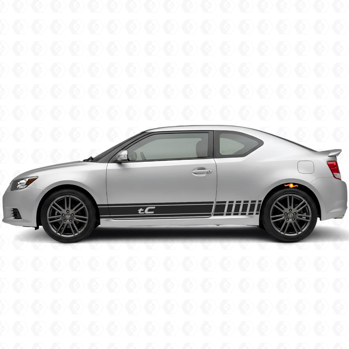 Kit de décalcomanies latérales en vinyle à bandes de style course de marque pour Scion tC