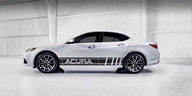 Jeu d'autocollants en vinyle de bandes latérales racing pour Acura ILX TLX RLX
