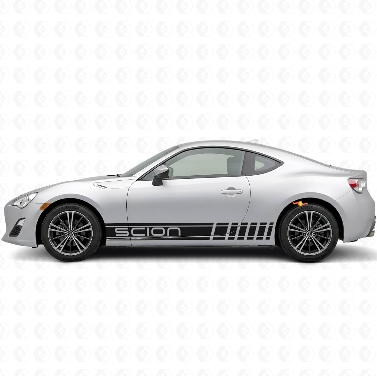 Kit de décalcomanies latérales en vinyle à rayures style course de marque pour Scion FR-S