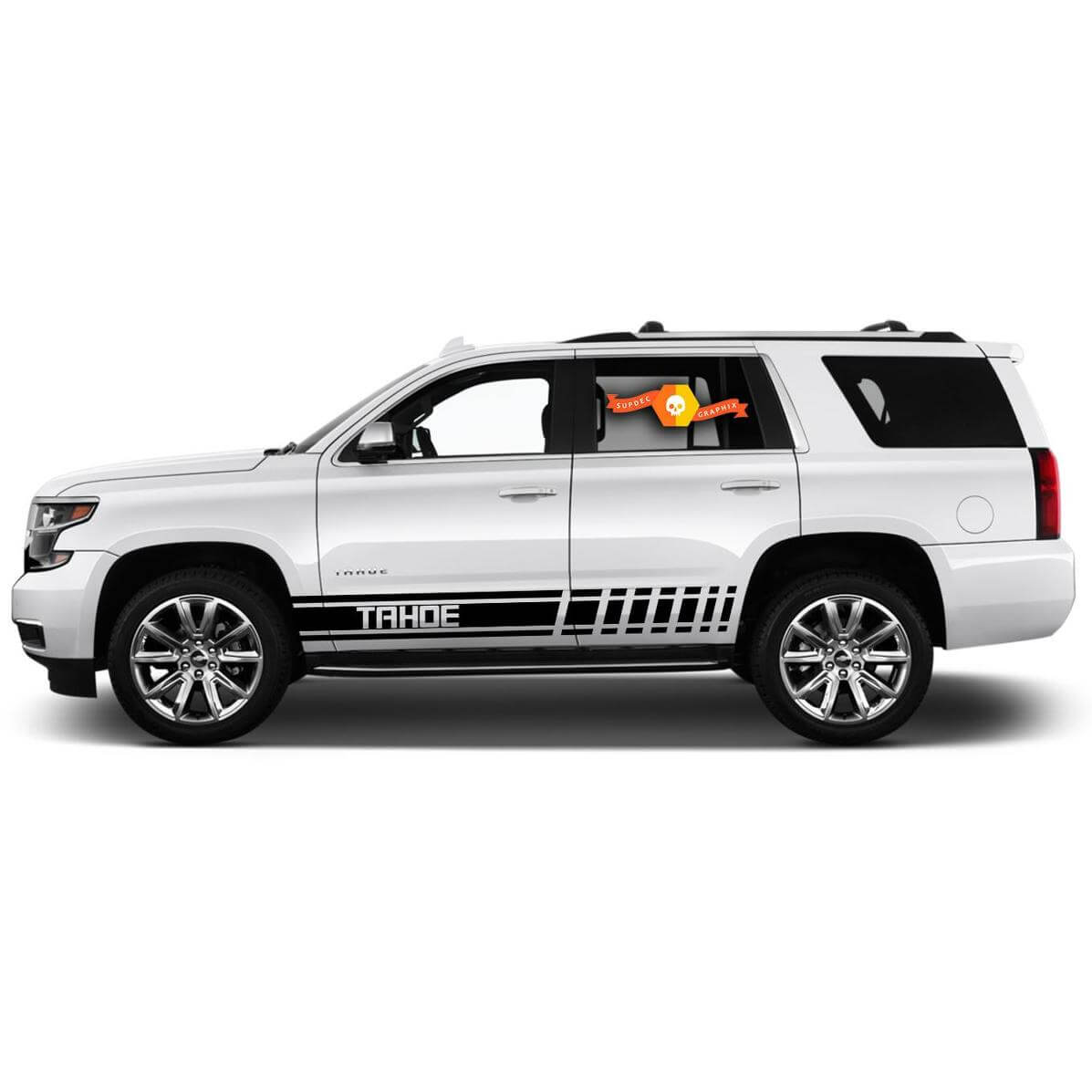 2X graphiques multicolores Chevrolet Tahoe symbole voiture course vinyle autocollant autocollant

