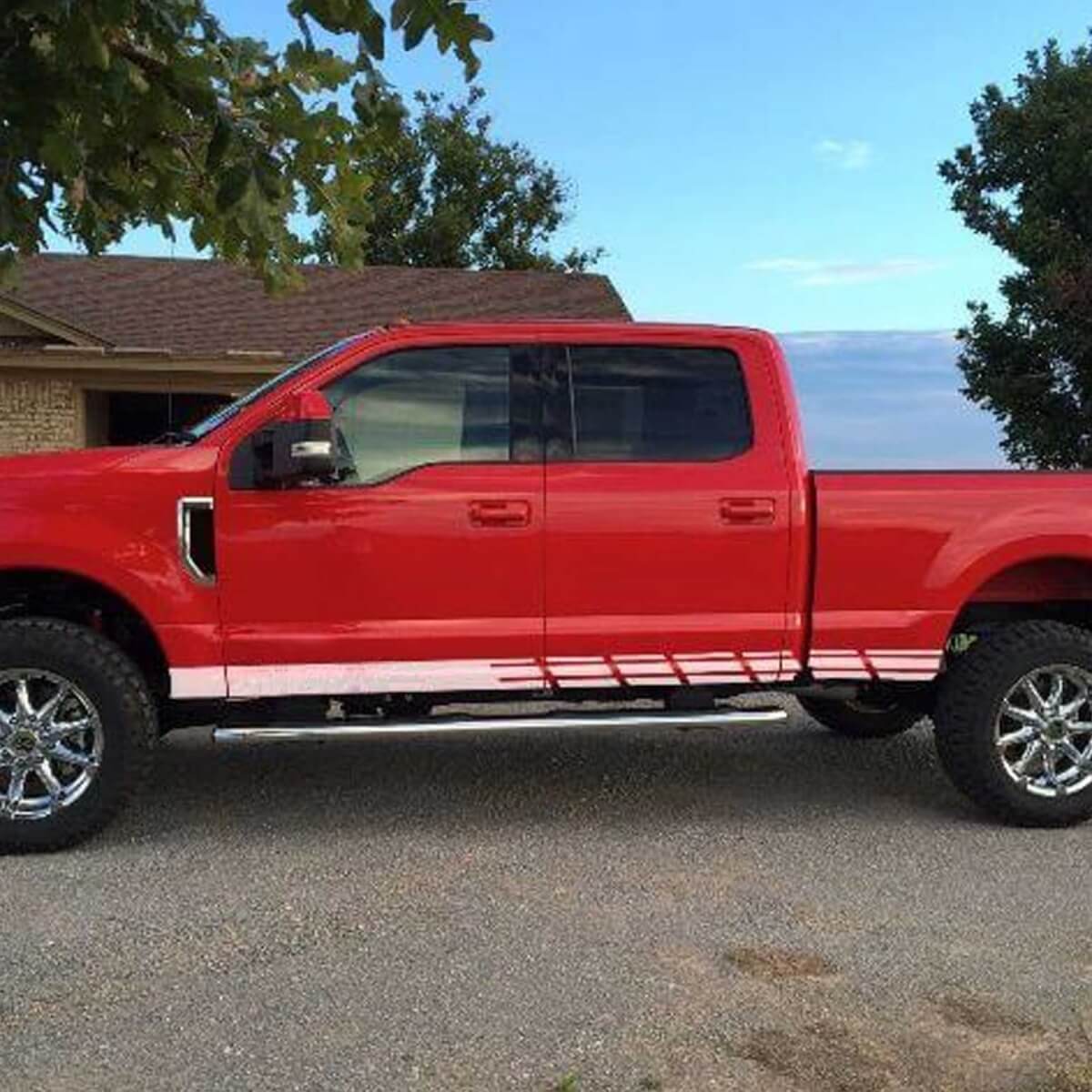Autocollant en vinyle à rayures damier pour bas de caisse 2 kits pour Musclecar F-250 Super Duty