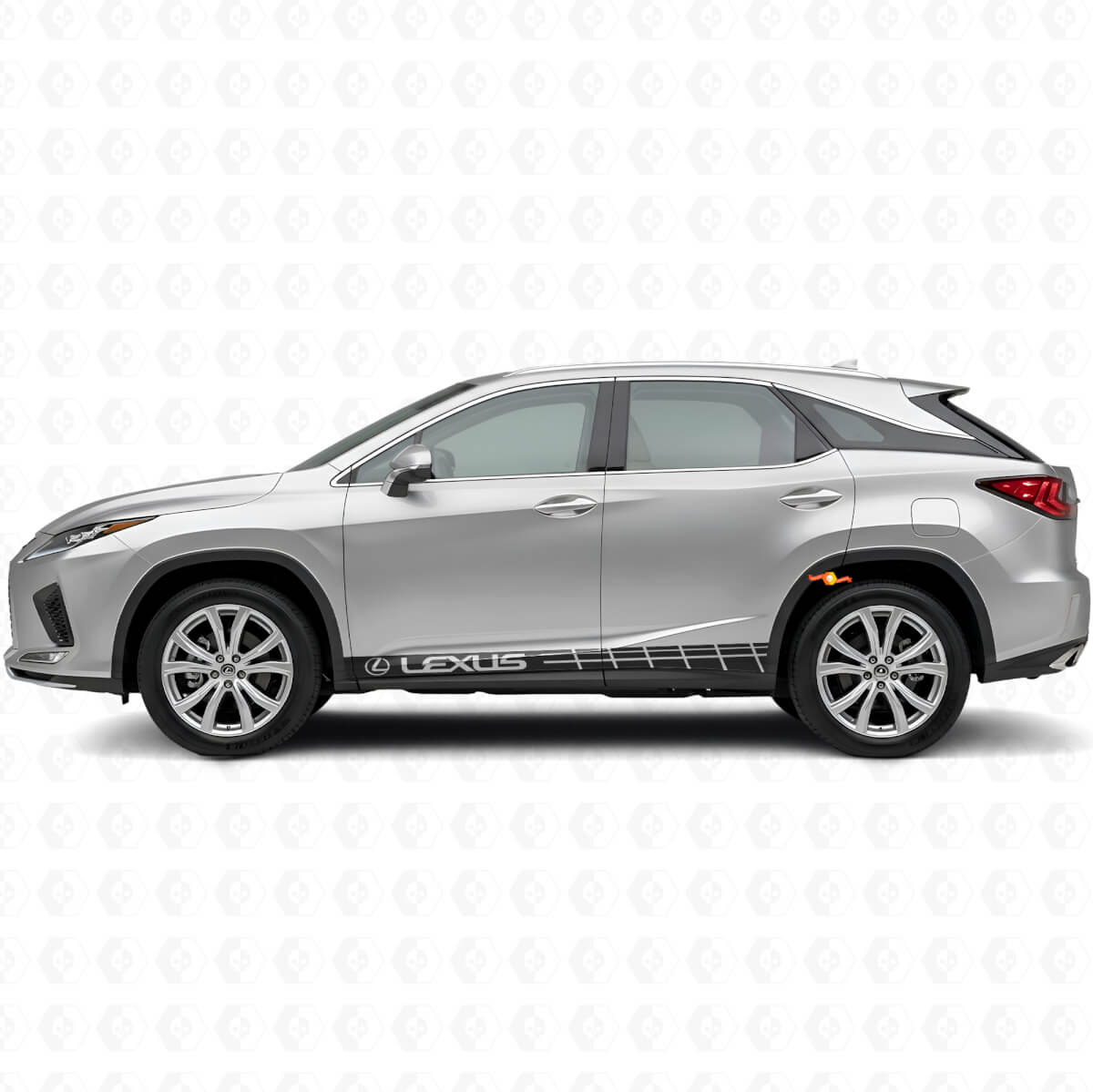 Kit de décalcomanies en vinyle à bandes style course pour bas de caisse Lexus RX 350