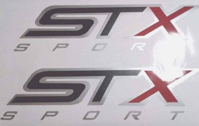 Ensemble d'autocollants décoratifs latéraux STX Sport pour camion - Gris mat noir