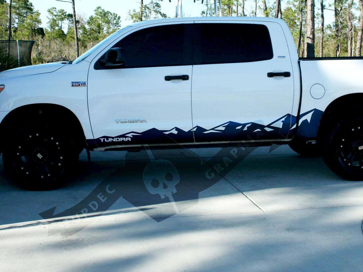 Autocollant de montagne pour panneau à bascule de porte latérale Toyota Tundra 2007 - 2020