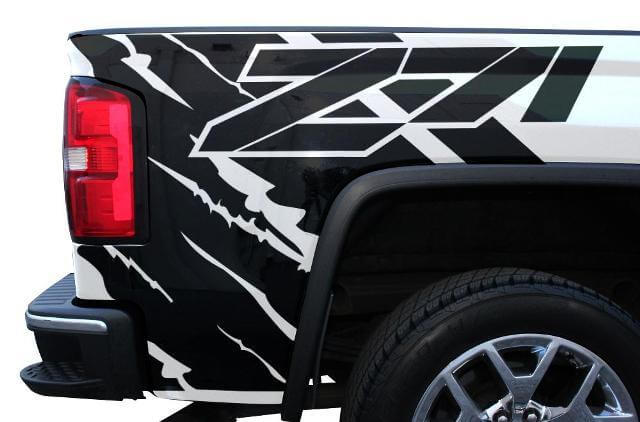 Kit de vinyle autocollant Z71 pour panneau de benne GMC Sierra 2014-2017