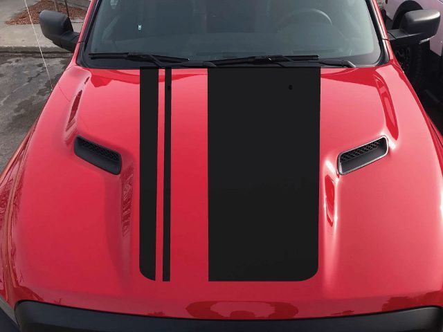2015-2017 Dodge Ram Rebel Black Out Hood Truck Autocollant en vinyle Autocollant Options graphiques Couleur
