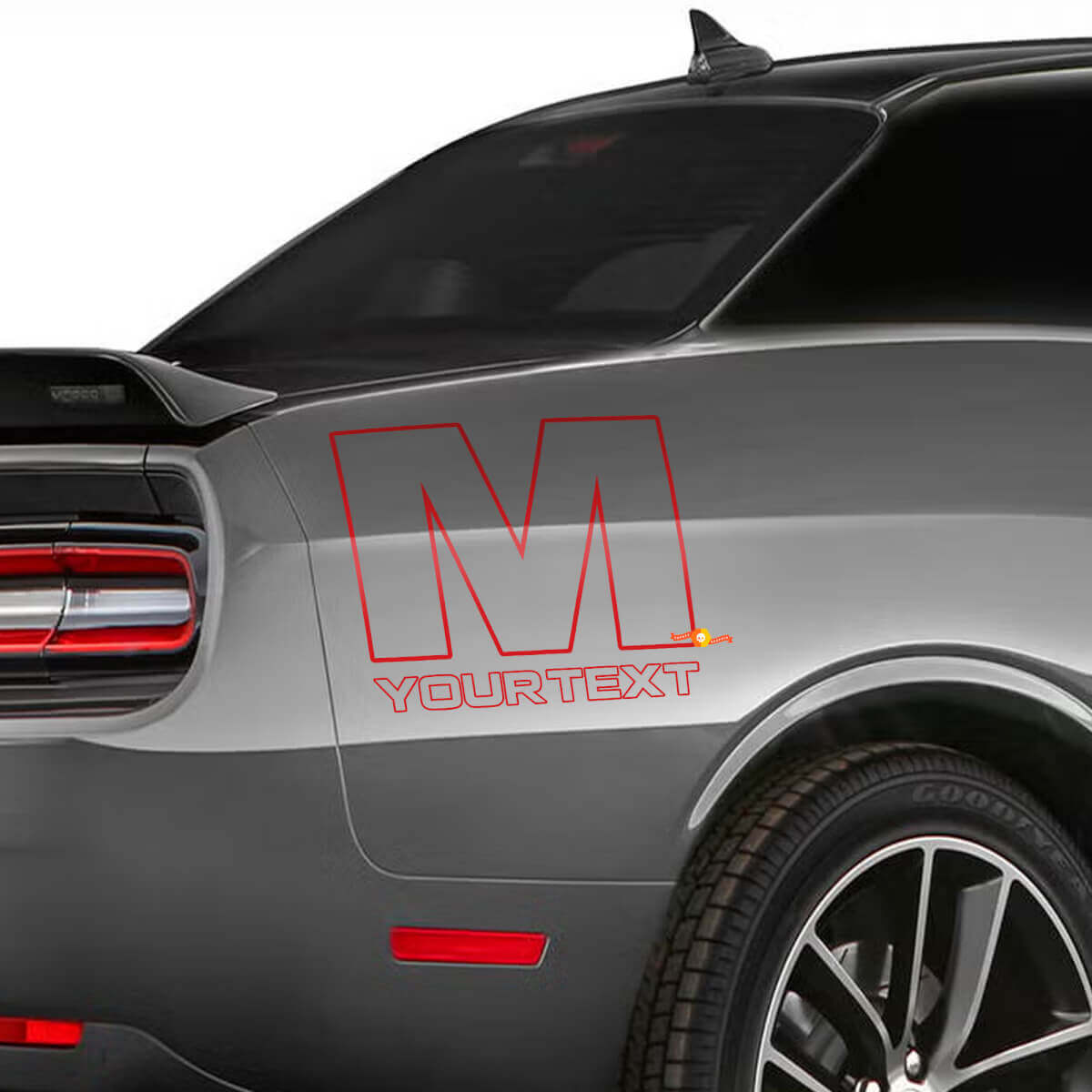 Autocollant vinyle logo Mopar M arrière latéral pour Dodge Challenger