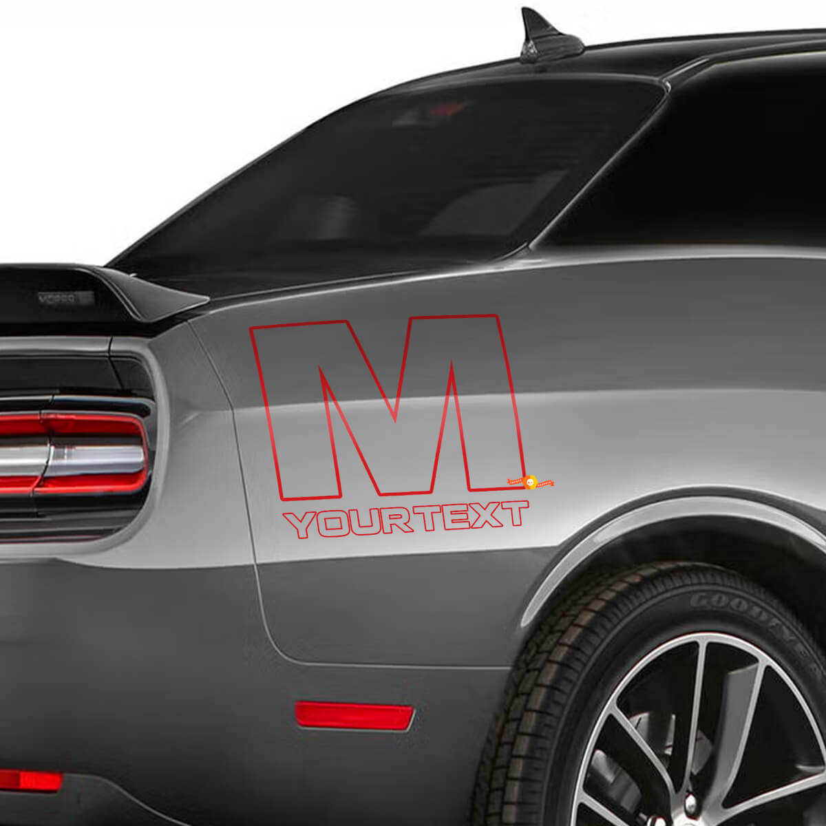 Autocollant Vinyle Logo M Mopar Arrière Latéral pour Dodge Challenger