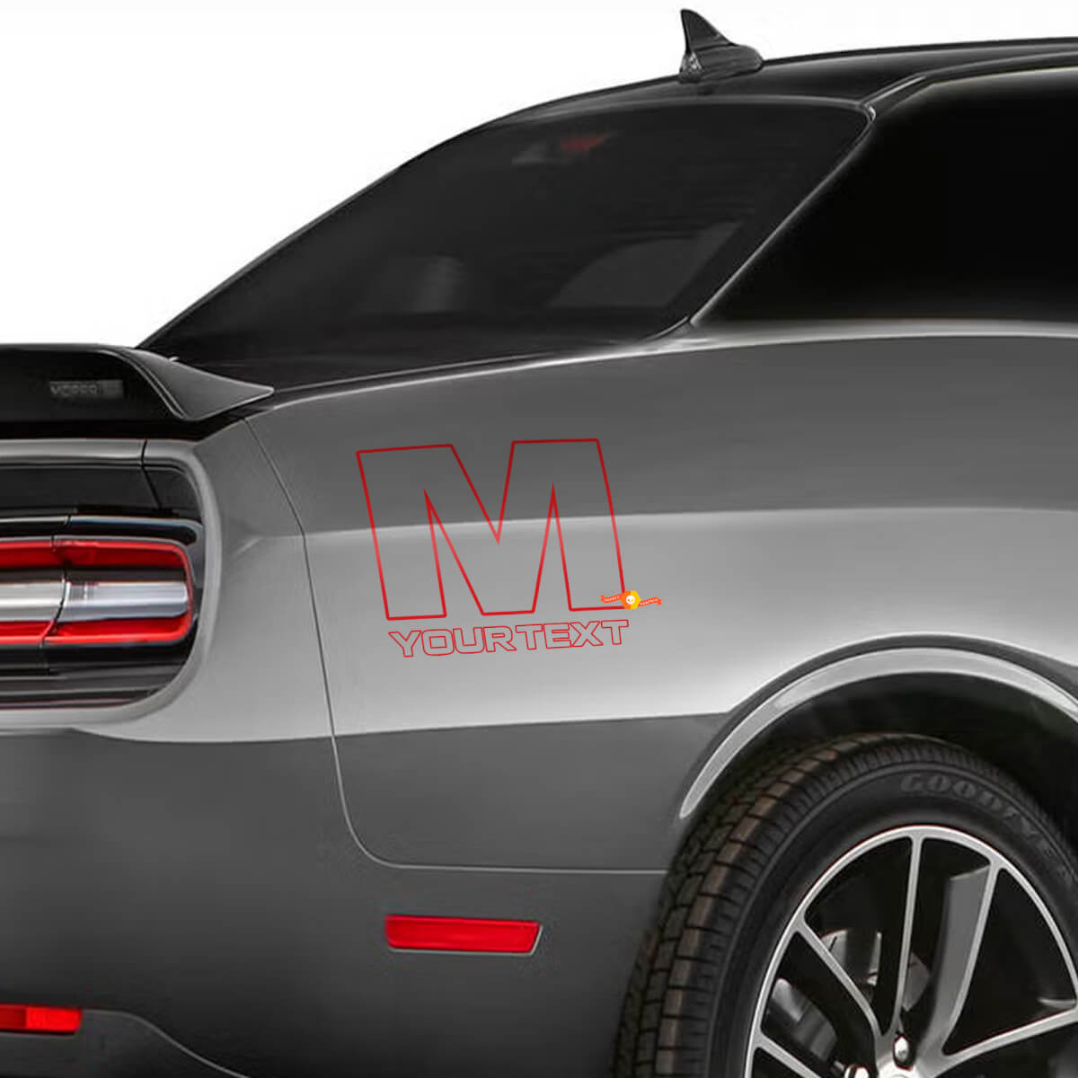 Autocollant Vinyle Logo Mopar M Arrière Latéral 2 pour Dodge Challenger