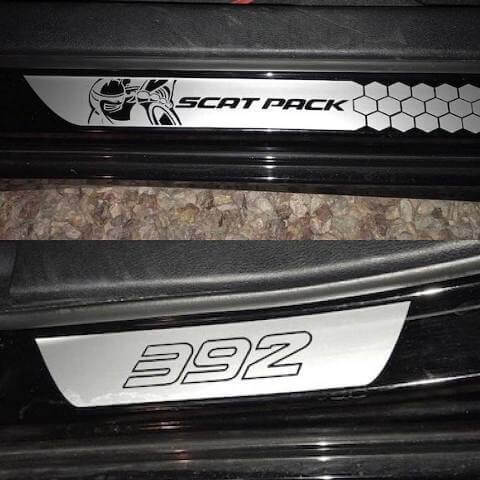 Ensemble d'autocollants vinyles pour seuil de porte style Scat Pack 392 pour Dodge Charger