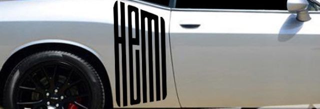 CUDA HEMI Texte Logo Autocollant Autocollant Graphique Vinyle Challenger Charger SRT RT RAM
