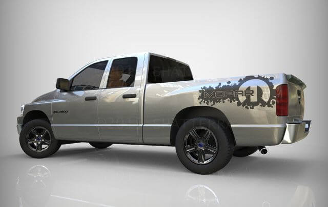 Dodge Ram 1500 2500 3500 vinyle autocollant course autocollant bande Hemi Mopar 5.7L DS046