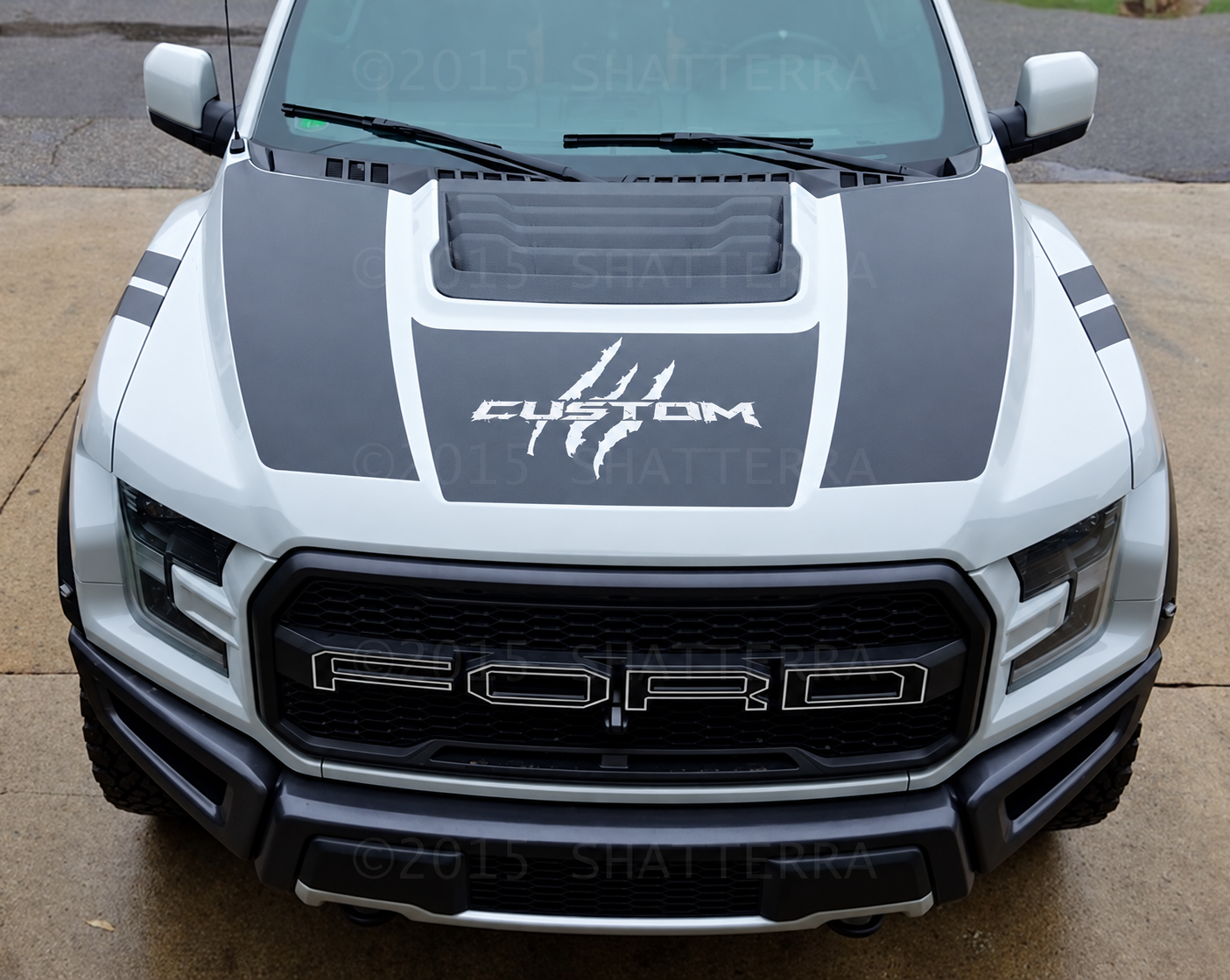 Autocollant Vinyle de Capot Blackout à Griffe Personnalisé pour Ford F-150 2017