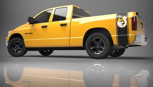1500 2500 Bande latérale de lit de camion Rumble Bee Ram Dodge Autocollant en vinyle PDS018A