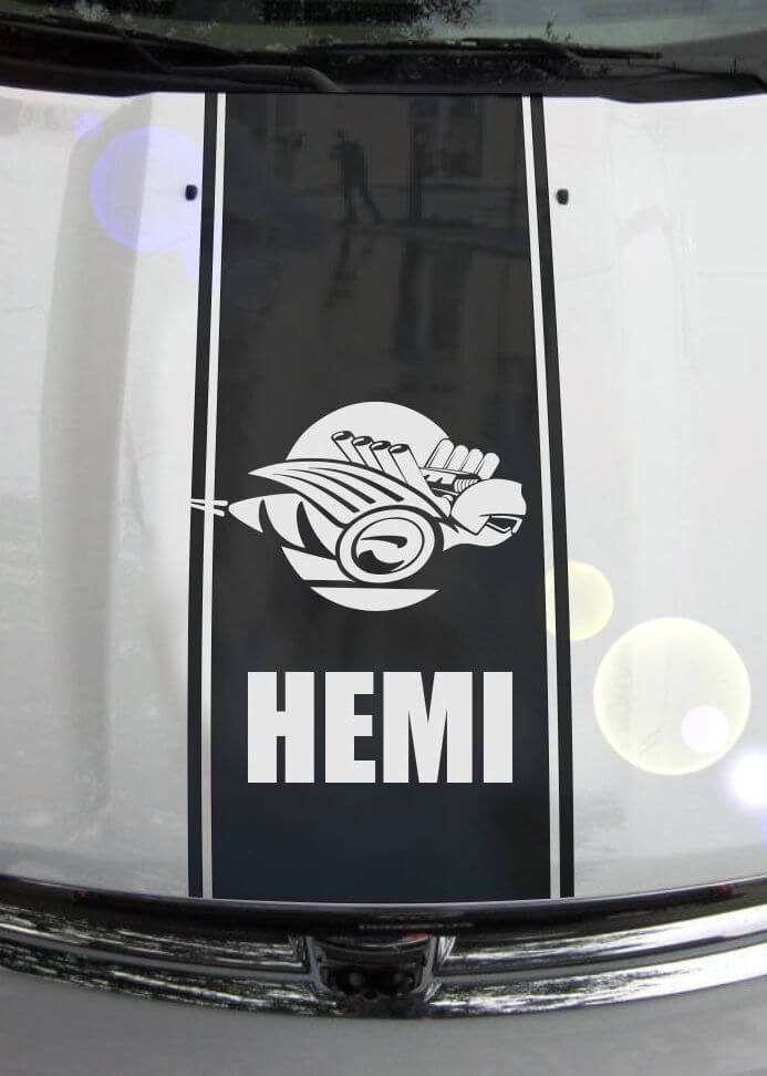 Ram Truck 1500 2500 3500 Bee Hood Stripes Vinyl Sticker Graphic DH-006B