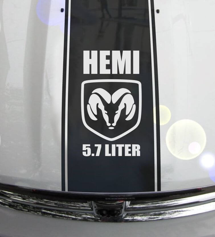 Ram Truck 1500 2500 3500 Hood Stripes Vinyl Sticker Graphic DH-008A