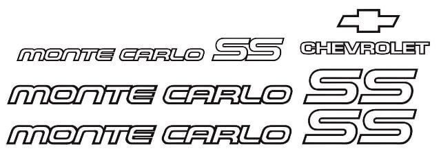 Monte Carlo SS 85 86 Restauration Vinyle Autocollants Kit Chevy 1985 1986
