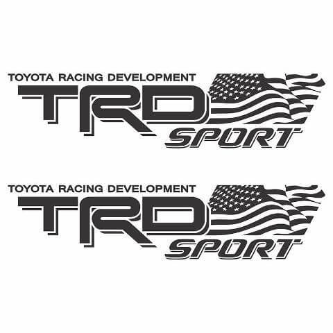 Toyota TRD sport Racing Tacoma Tundra 2 Drapeau US Décalque Vinyle Paire Autocollant Camion j